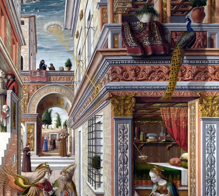 1486 Annunciation Painting By Carlo Crivelli- With UFO Beaming Light Through Window