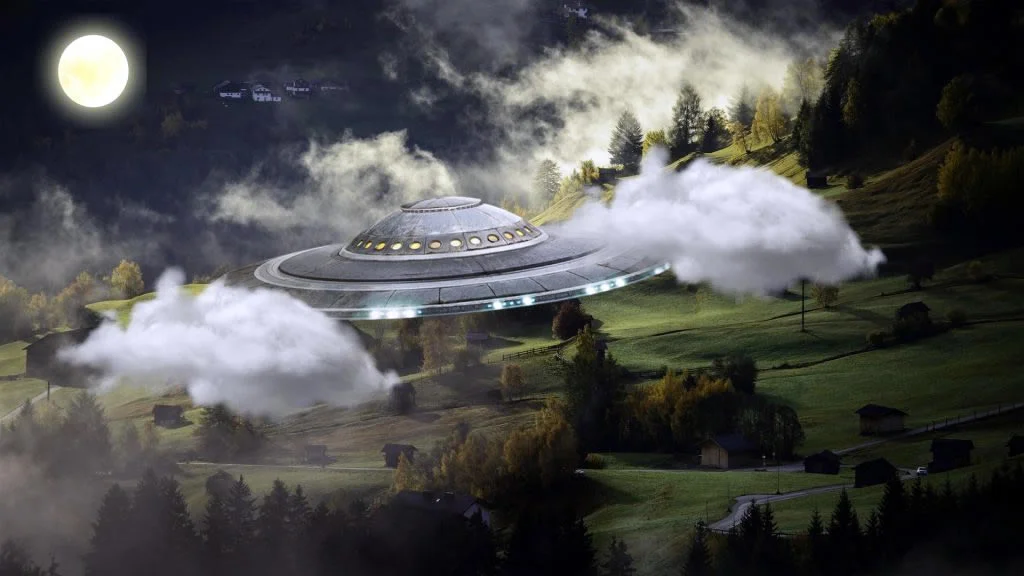 UFO Flies Over A Farm